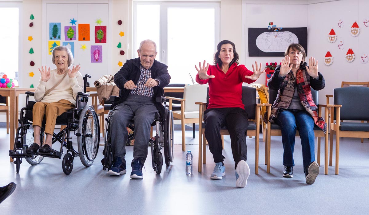 Residentes haciendo ejercicio